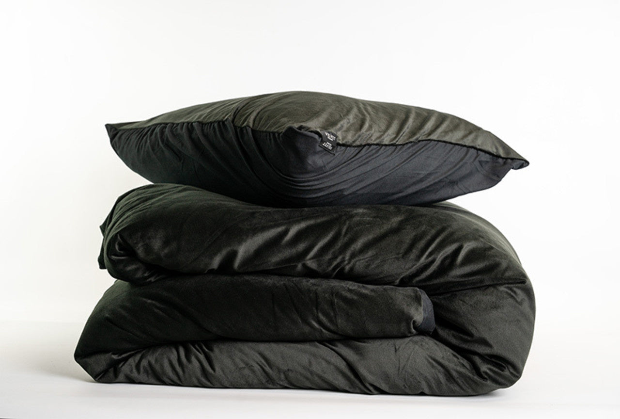 Sleeptime dekbedovertrek - zwart - velvet - 1-persoons