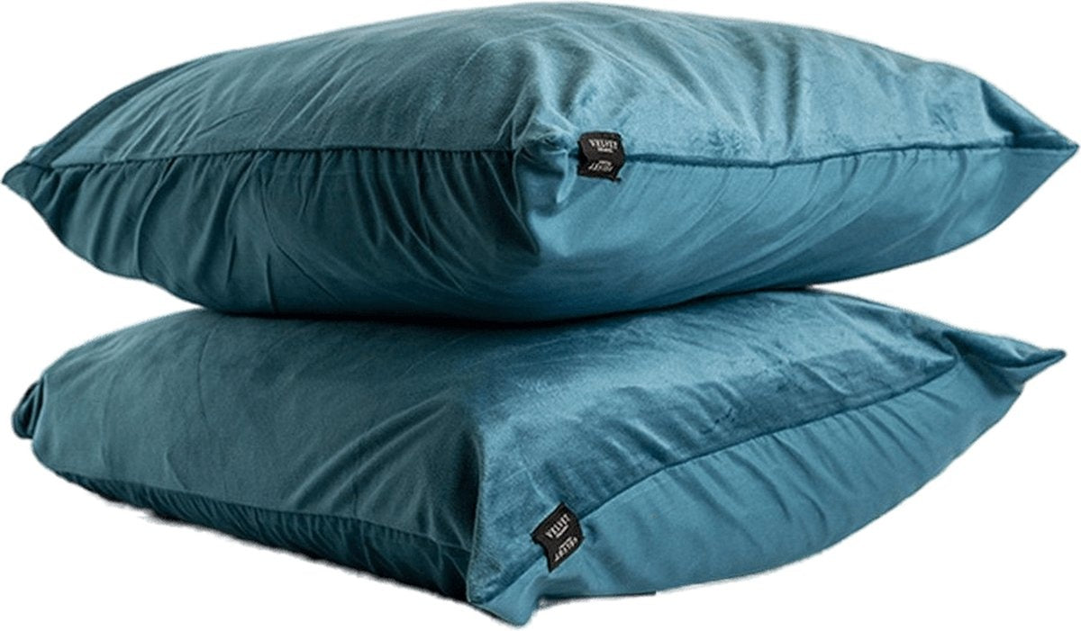 Kussensloop (Per 2 st) - Petrol - Velvet