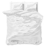 Glans satijn dekbedovertrek - wit