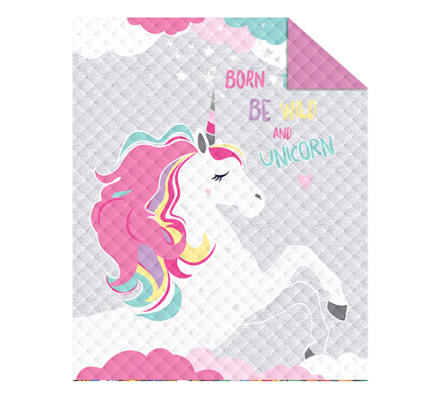 Bedsprei Born to be wild and unicorn - 170x210 cm
