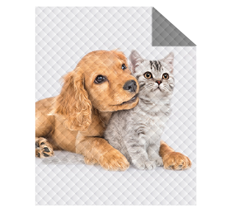 Bedsprei Hond met poes - 170x210 cm