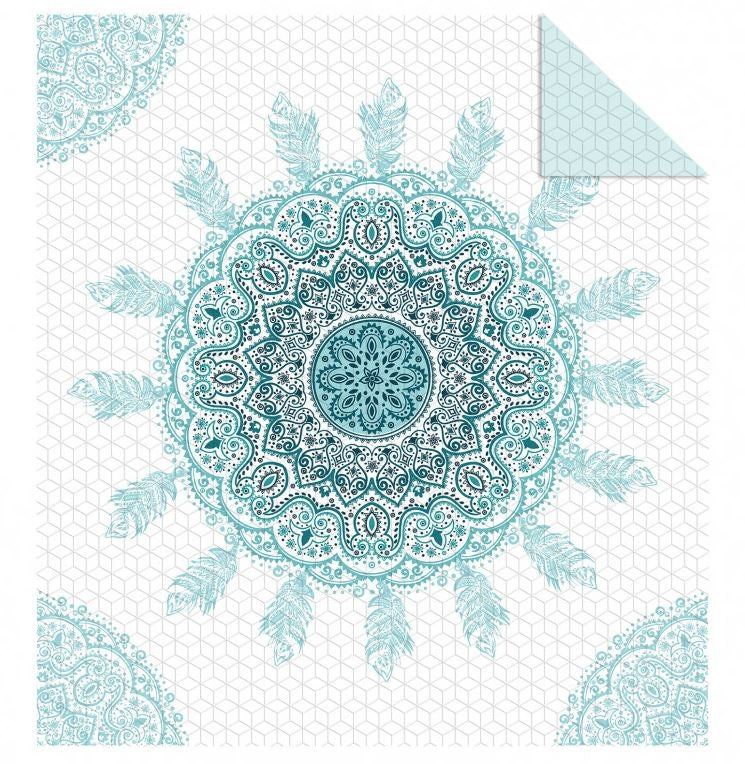 Bedsprei Mandala - turquoise - 170x210 cm