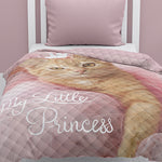 Bedsprei Poes - My little princess - roze - 170x210 cm