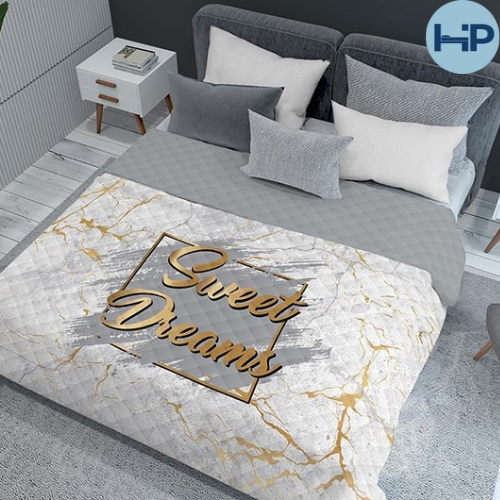 Patchwork sprei 220 x 240 cm, blauwe bedsprei voor tweepersoonsbed, vi Patchwork sprei 220 x 240 cm, blauwe bedsprei voor tweepersoonsbed, vi