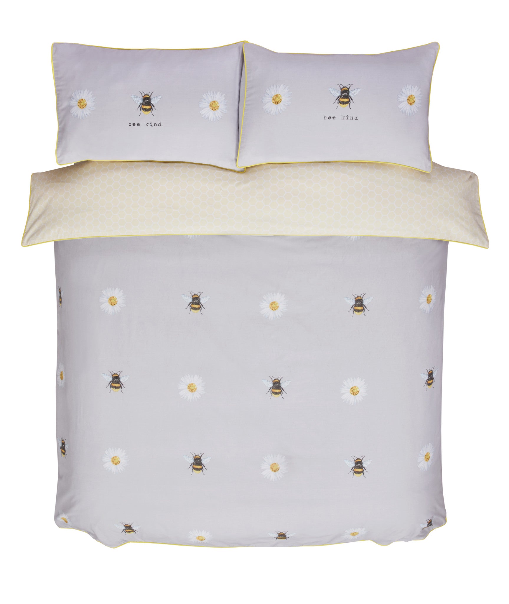 Dekbedovertrek Bee kind - Polykatoen - Lits-jumeaux (230x220 + 2st 50x75cm)