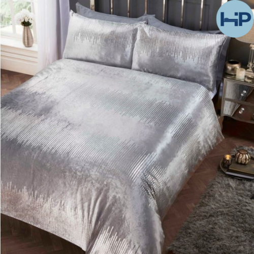 Velvet dekbedovertrek Tiffany zilver  - 1-persoons (135x200 + 50x75cm)