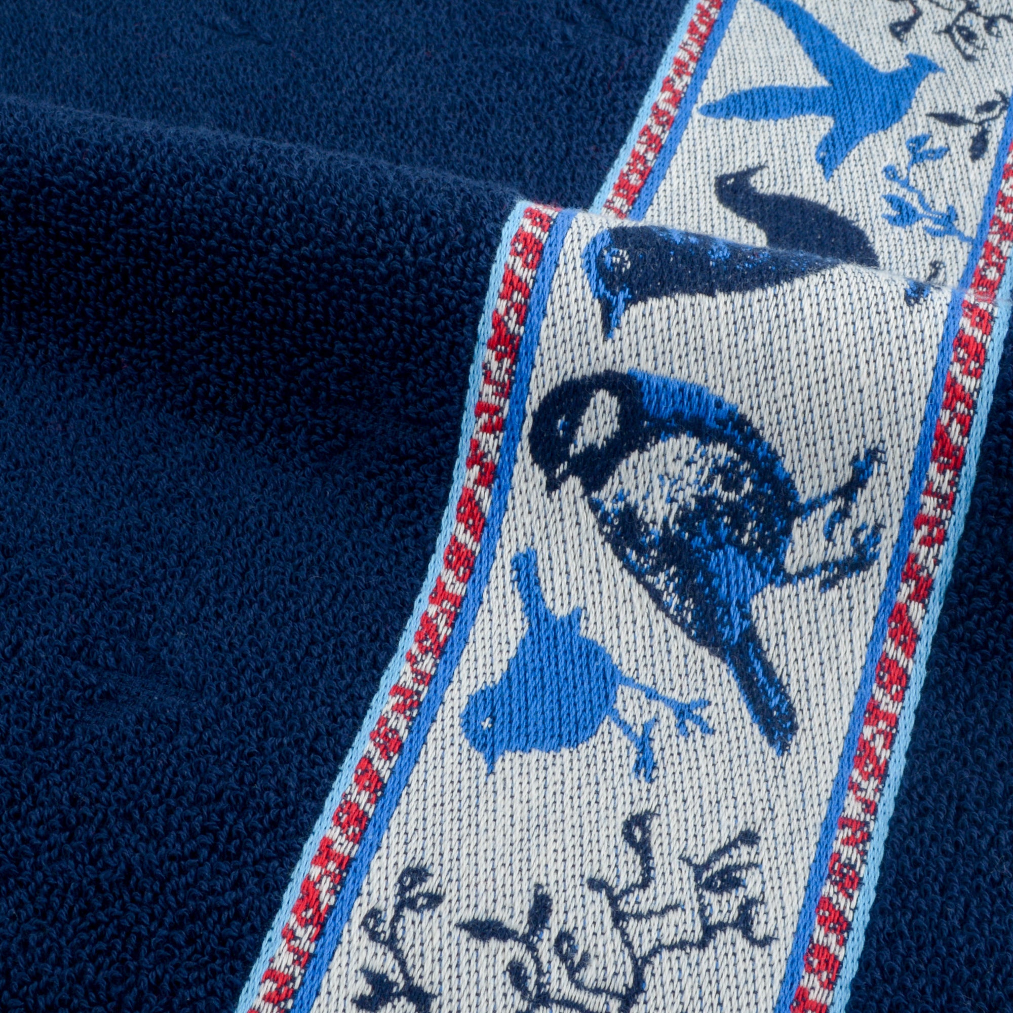 Handdoek Vogels blauw