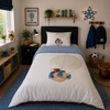 Decoware kinderdekbedovertrek Luchtballon beer blauw - Katoen