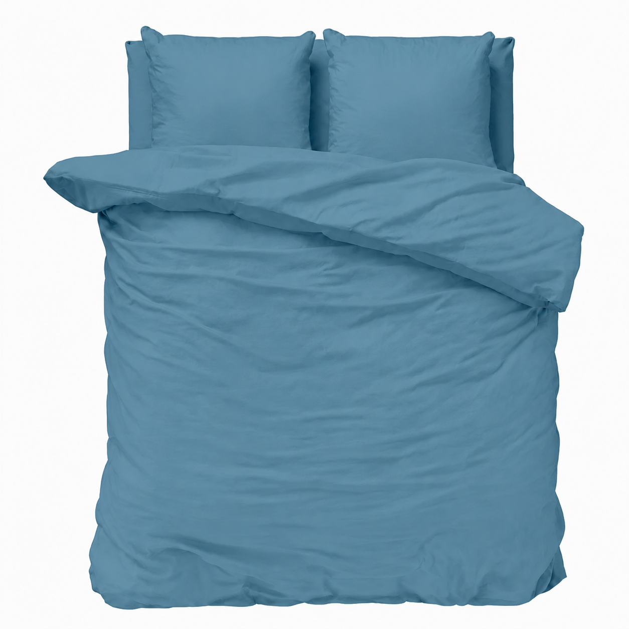 Decoware dekbedovertrek uni - blauw - katoen