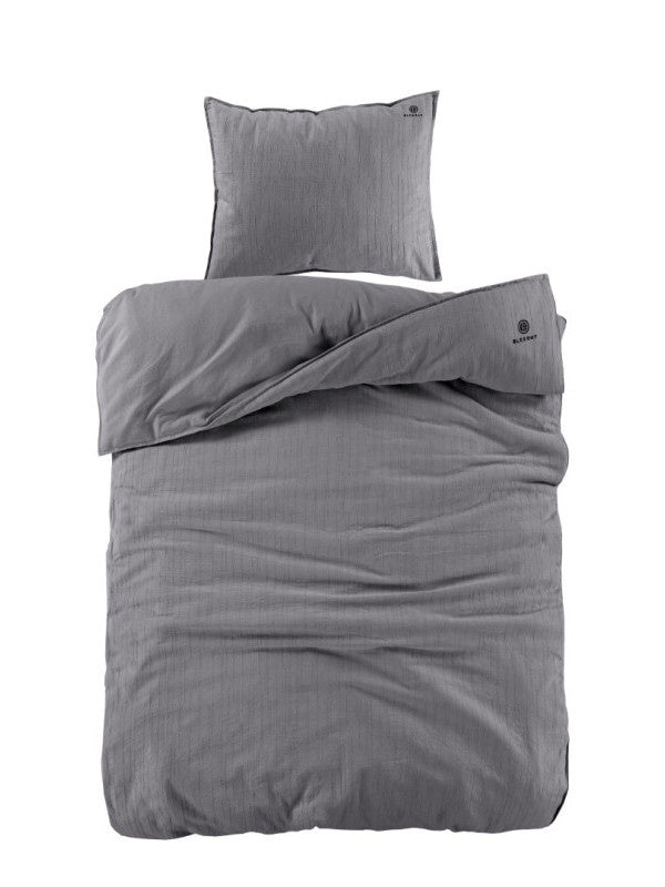 BLCKOUT dekbedovertrek Odessa - antraciet - jacquard katoen