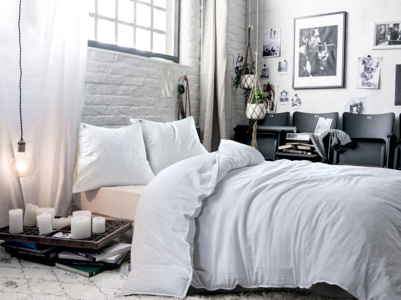 BLCKOUT dekbedovertrek Odessa- wit - katoen