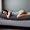 Bodypillow Antraciet - ergonomisch kussen - 140x20 cm
