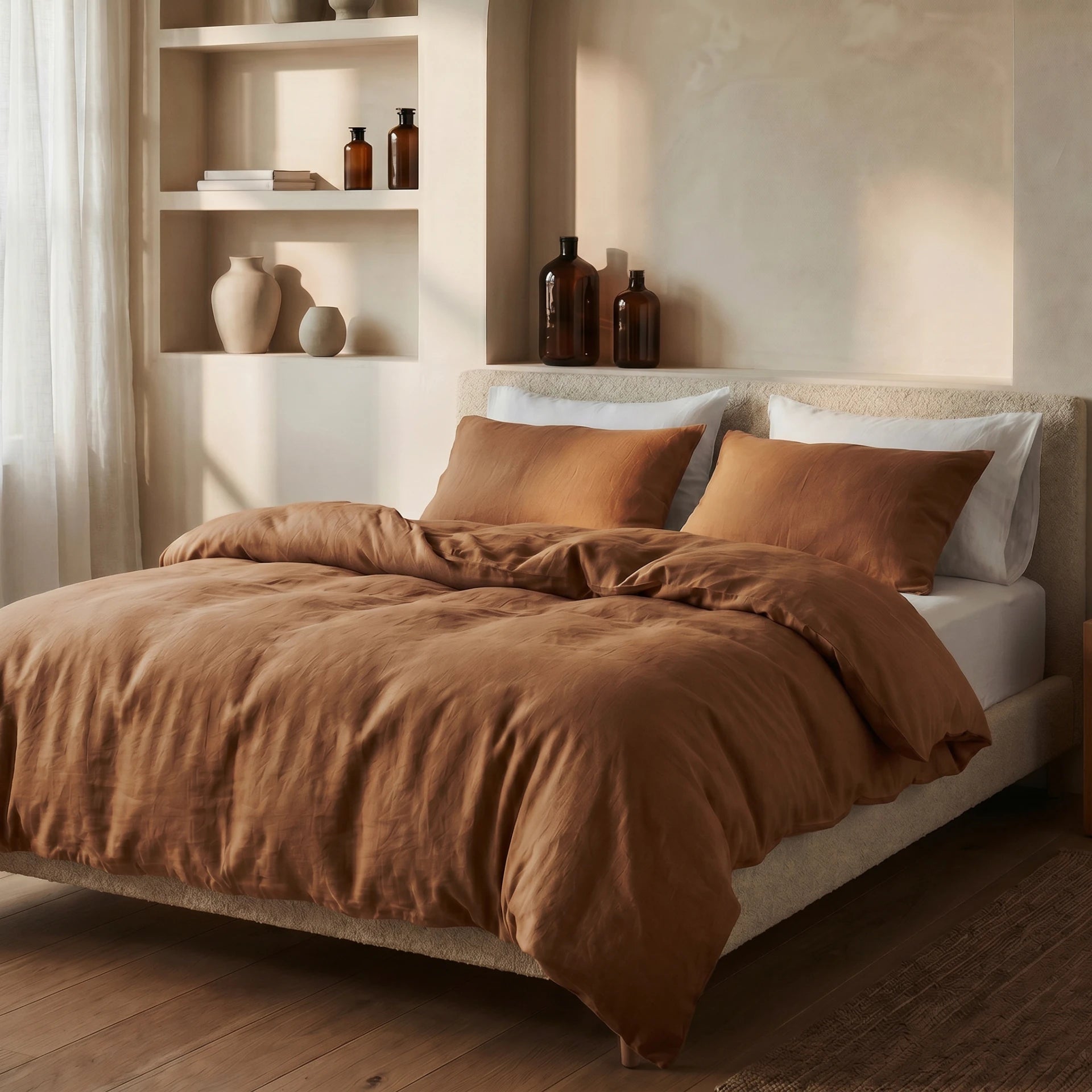 Dreamhouse dekbedovertrek Stone Washed Katoen - Bruin