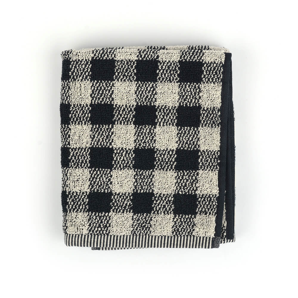 Handdoek Check Zwart
