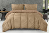 Dekbedovertrek Calais - taupe - microvezel - 1-persoons (140x220 + 60x70 cm)