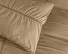 Dekbedovertrek Calais - taupe - microvezel - 1-persoons (140x220 + 60x70 cm)