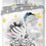 Ledikant dekbedovertrek Zebra - katoen - 100x135 cm + 40x60 cm