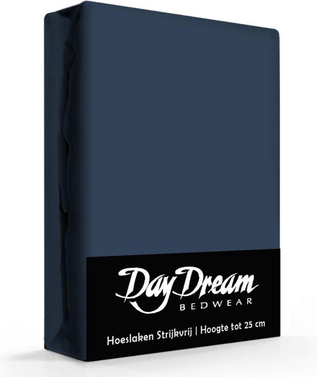 Hoeslaken - katoen - navy blauw
