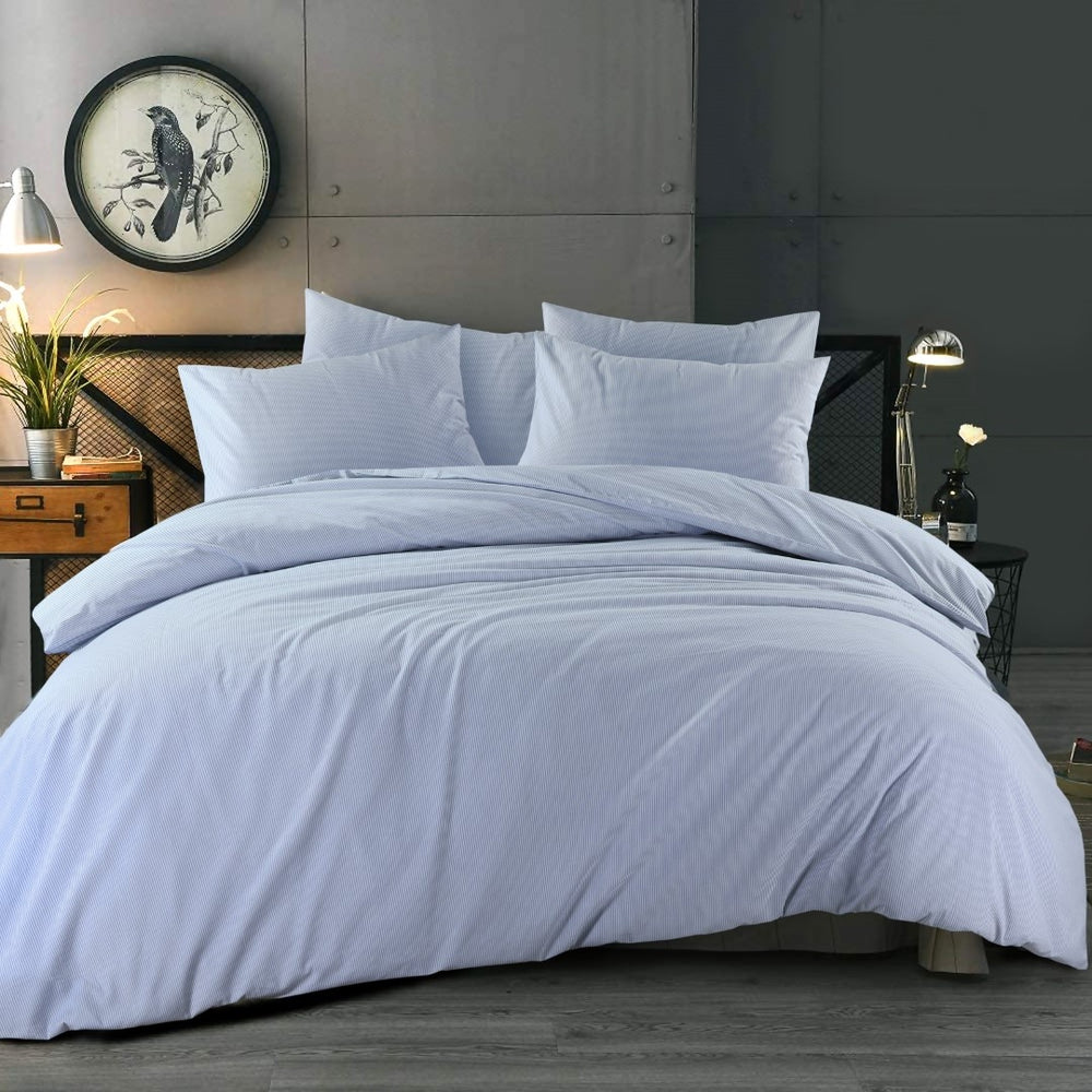 Day dream dekbedovertrek Dorien - gestreept - blauw - katoen