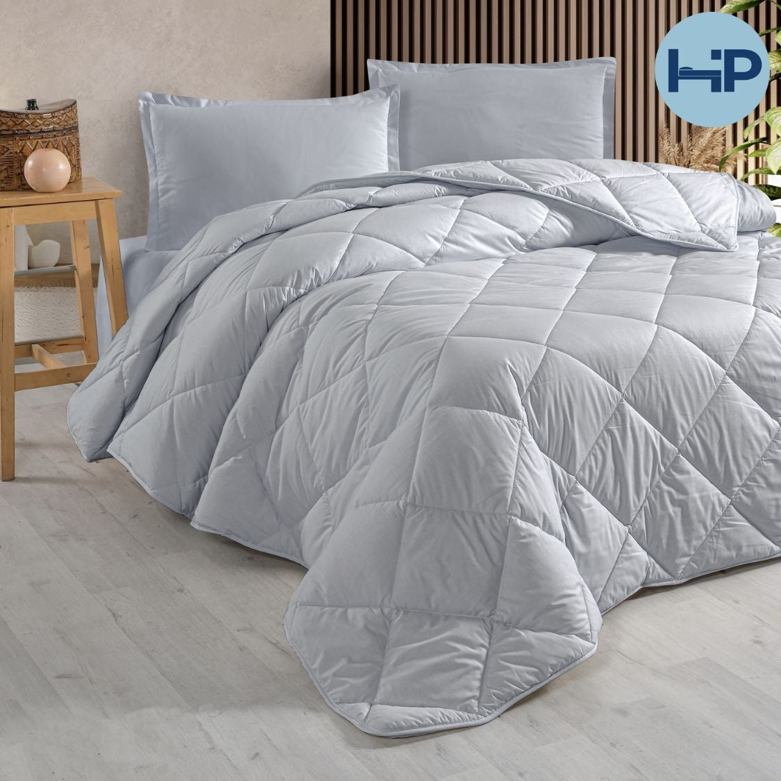 Decoware dekbed en overtrek in 1 inclusief kussensloop - microvezel - grijs - 200x200 + 2st. 60x70 cm