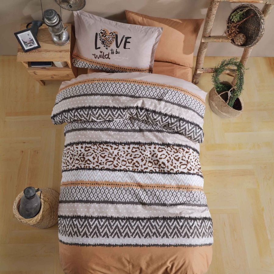 Katoen dekbedovertrek Afro - 1-persoons (140x220 + 60x70 cm)