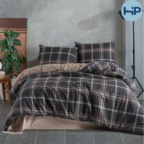 Katoen dekbedovertrek Arbon - 2-persoons (200x220 + 2st 60x70 cm)