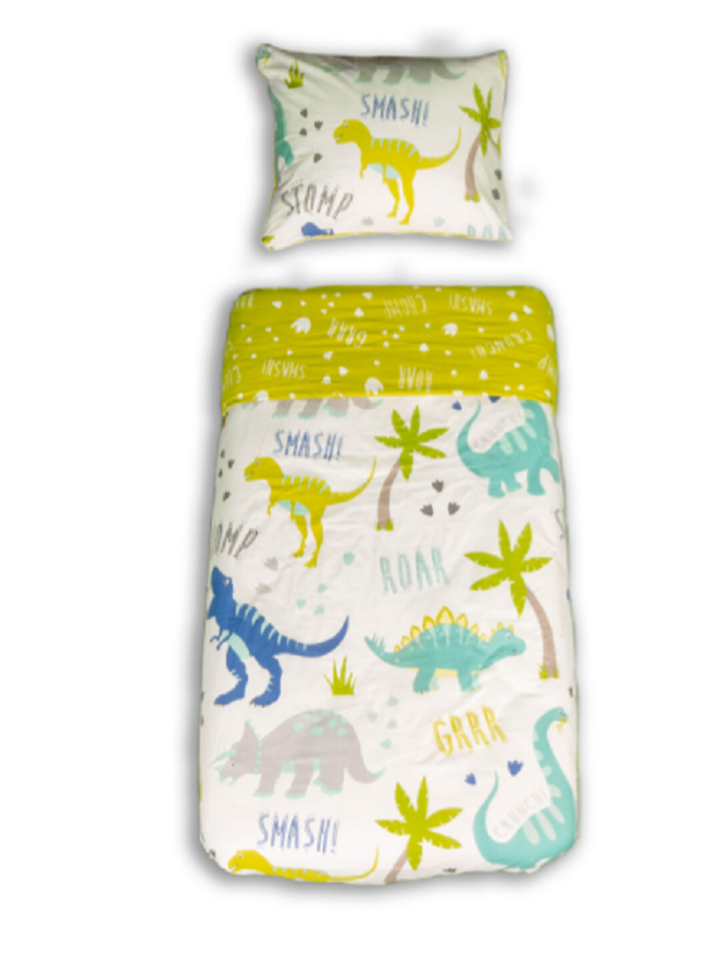 Decoware dekbedovertrek Dino's Roarsome - katoen - 1-persoons (140x220 + 60x70 cm)