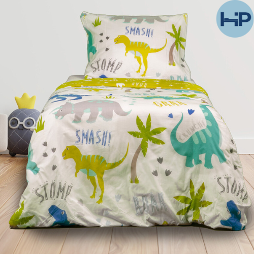 Decoware dekbedovertrek Dino's Roarsome - katoen - 1-persoons (140x220 + 60x70 cm)