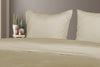 Hotelstreep dekbedovertrek - crème - katoensatijn