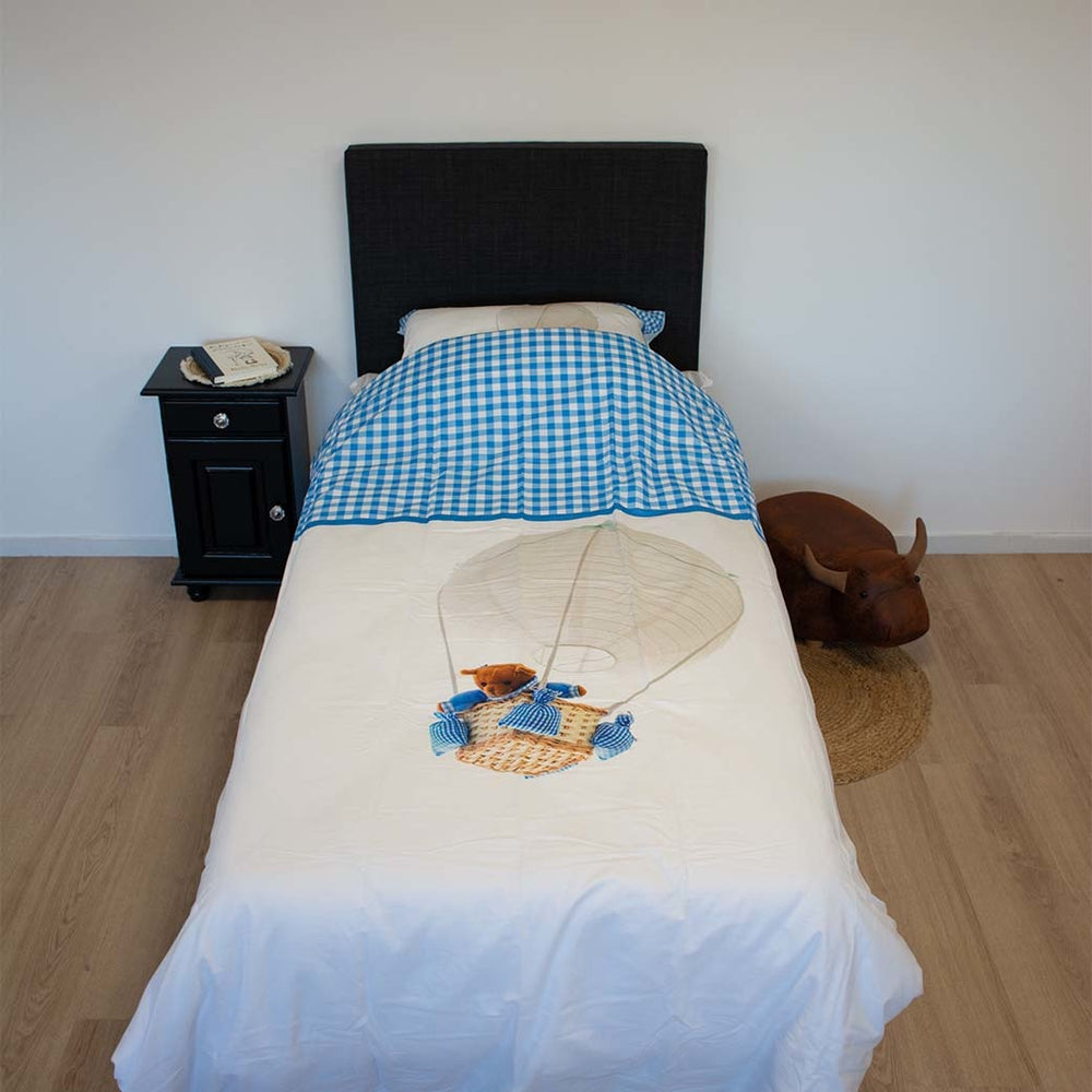 Decoware dekbedovertrek Luchtballon beer blauw - Katoen - eenpersoons