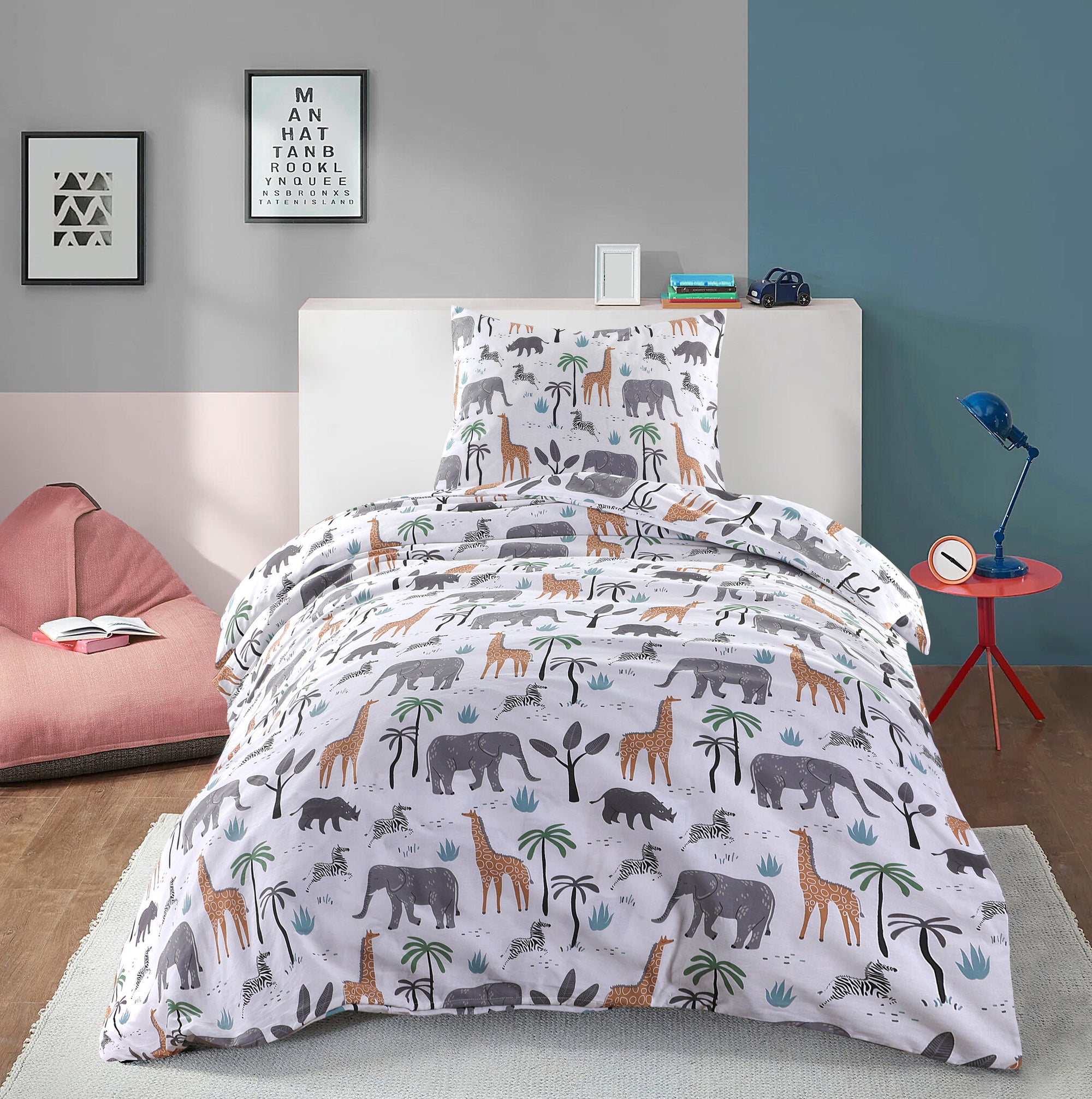 Dekbedovertrek Wildlife - Katoen - 1-persoons (140x200 + 60x70 cm)