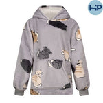 Fleece snuggle Hoodie - Cute Cats