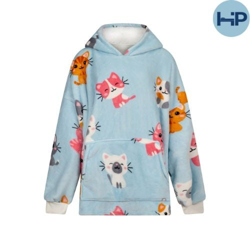Fleece snuggle Hoodie - Kitties