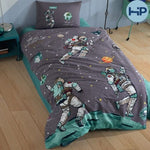 Kinderdekbedovertrek Space - Katoen - 1-persoons (140x220  + 60x70 cm)