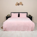 Teddy fleece dekbedovertrek - licht roze - 2 kanten teddy