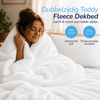 Teddy fleece dekbedovertrek - Wit - Dubbelzijdig Teddy