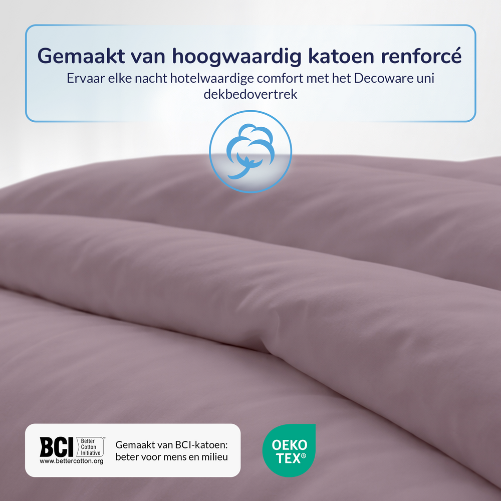 Decoware dekbedovertrek uni - roze - katoen - ledikant