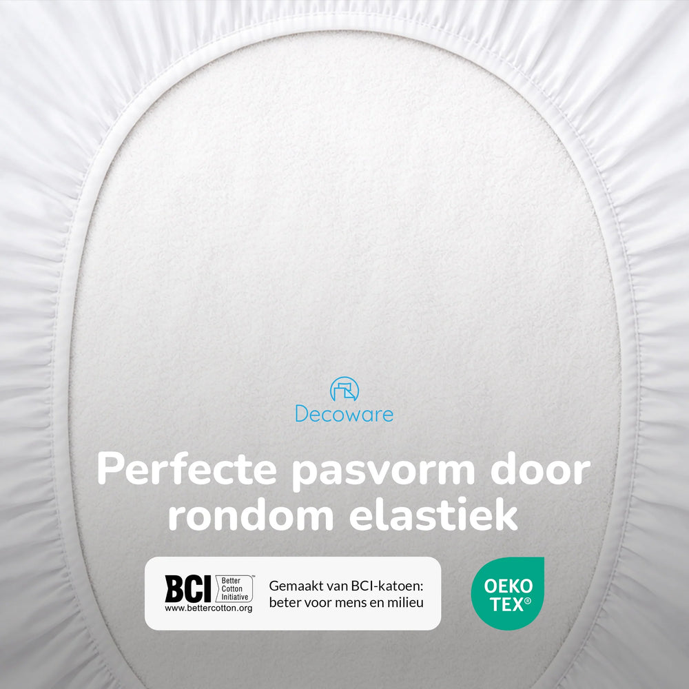 Decoware Peuter hoeslaken - jersey - wit - 70x140/150 cm