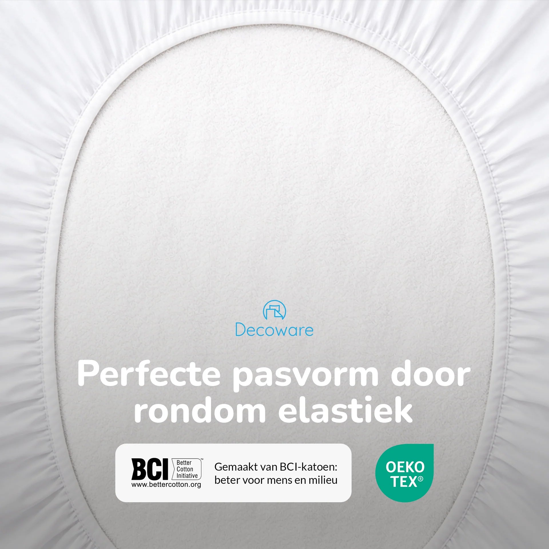 Decoware Peuter hoeslaken - jersey - wit - 70x140/150 cm