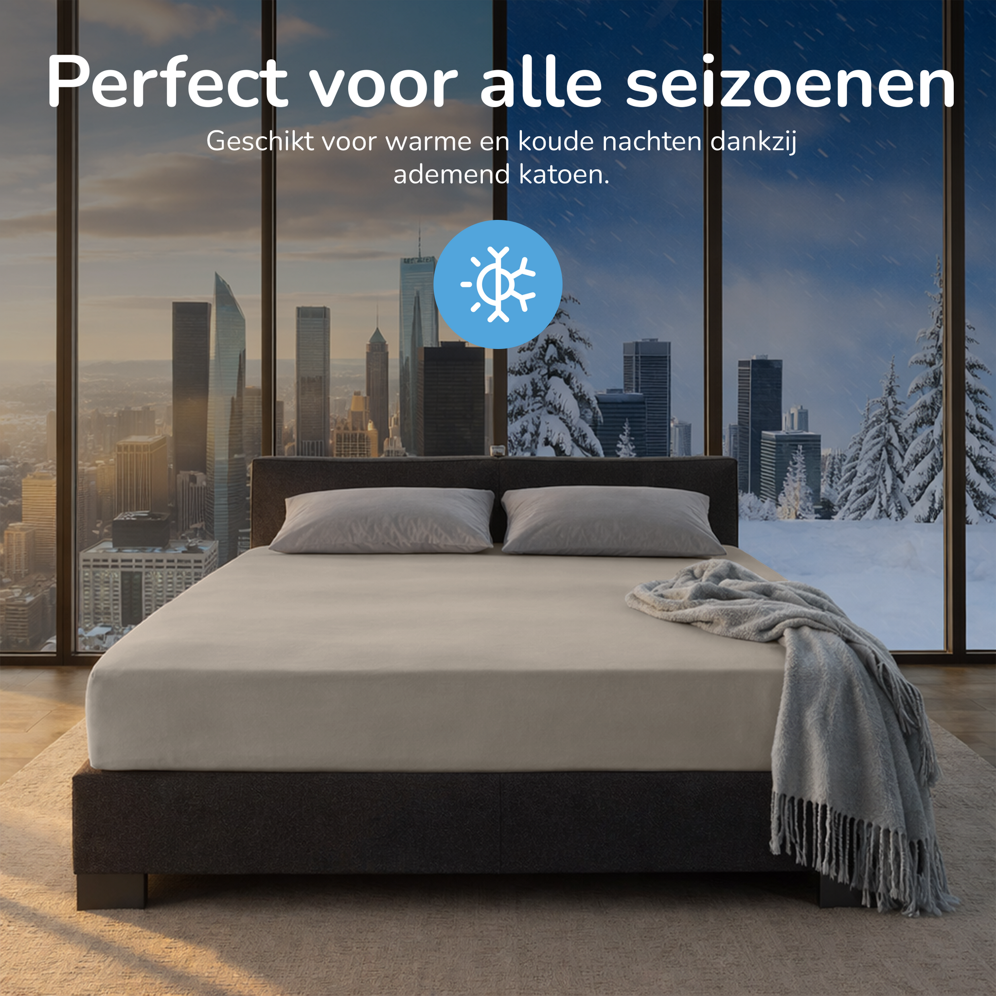Decoware hoeslaken - katoen - zand