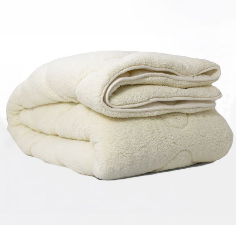All in one lazy dekbed teddy -  Dekbed en overtrek in 1 - Creme - 240x200 cm