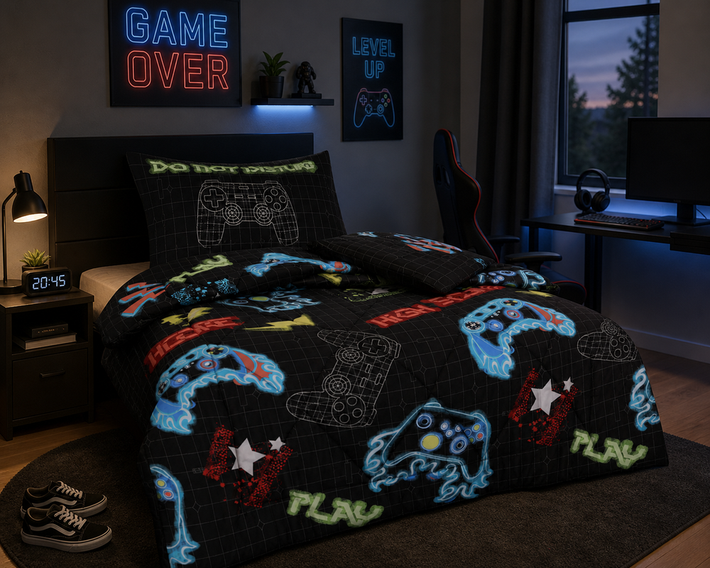 Decoware peuter dekbed zonder overtrek Gamer - Incl. kussensloop - 120x150 cm