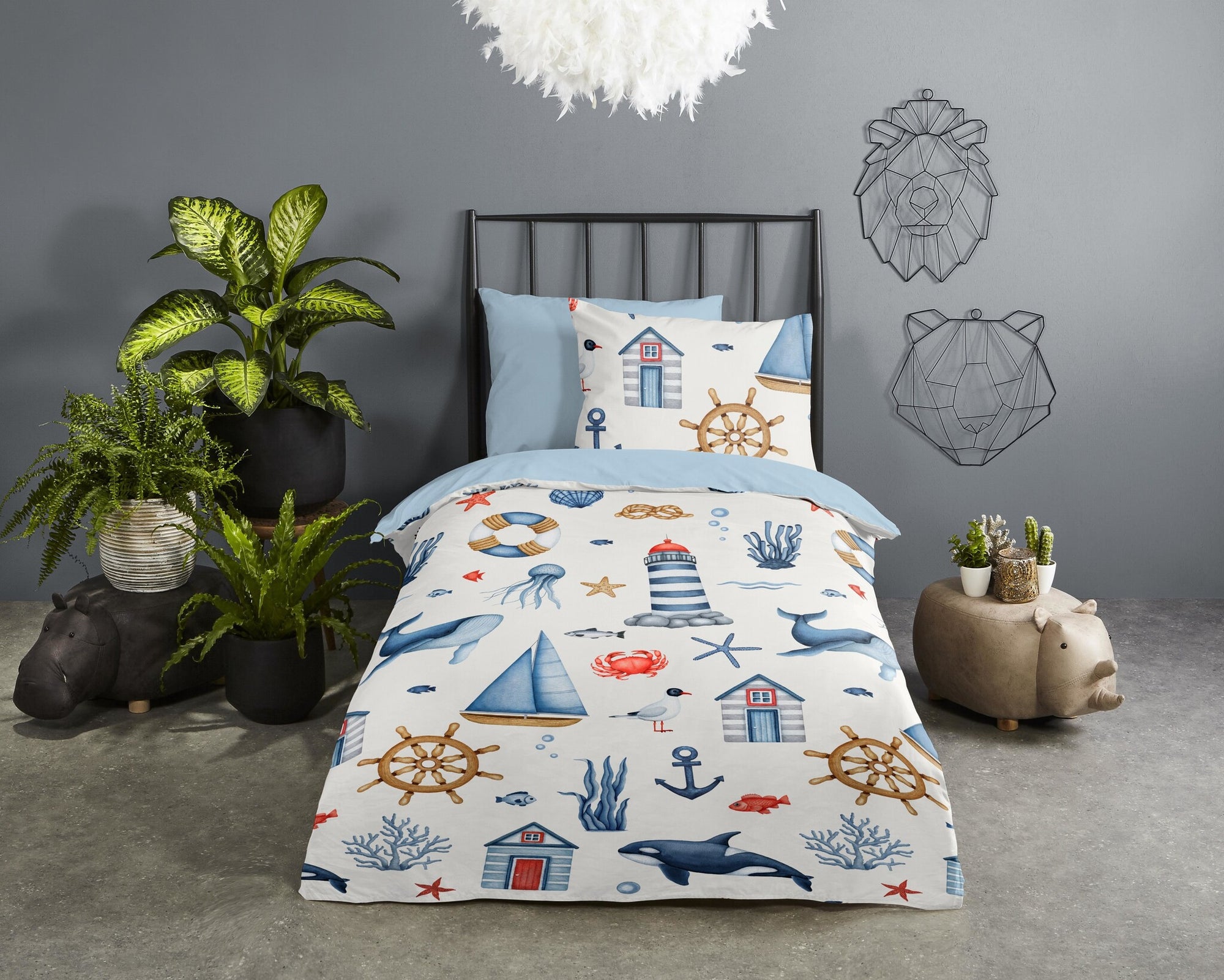 Peuter dekbedovertrek Ahoy - katoen - juniorbed (120x150 cm)