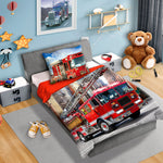 Dekbedovertrek Brandweerauto - katoen - 1-persoons (140x200 + 70x90 cm)