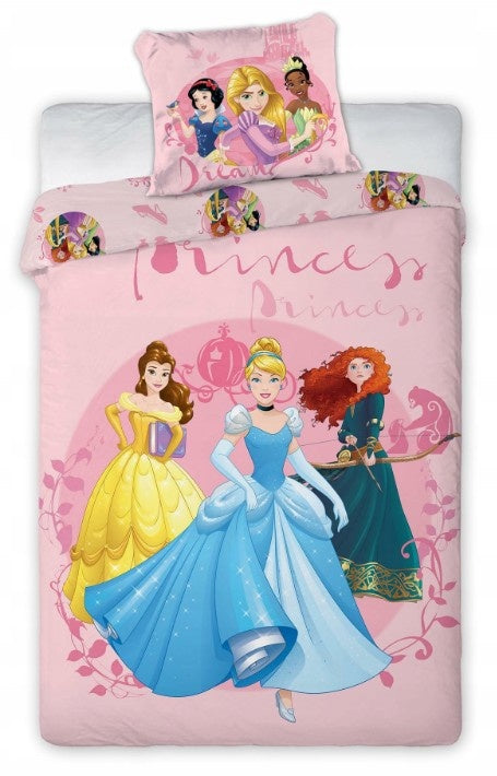 Dekbedovertrek Disney Prinsessen - katoen - 1-persoons (140x200 + 70x90 cm)