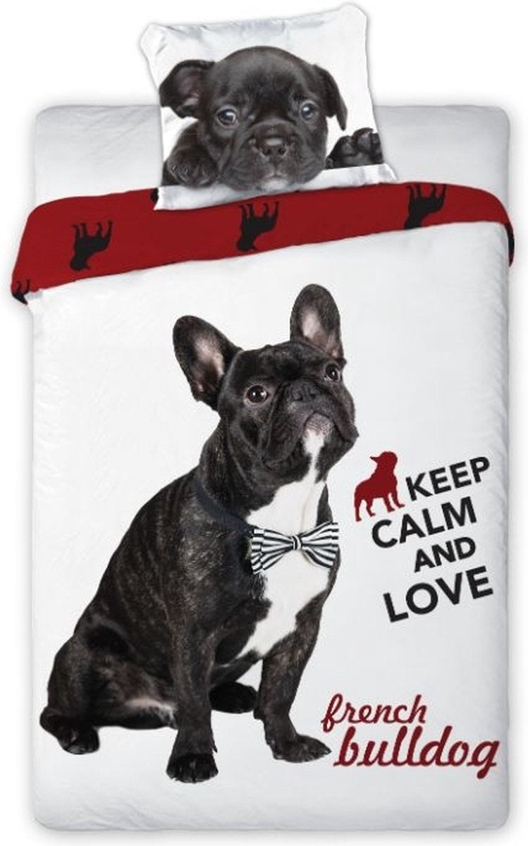 Dekbedovertrek Franse Bulldogs - Katoen - 1-persoons (140x200 + 70x90 cm)
