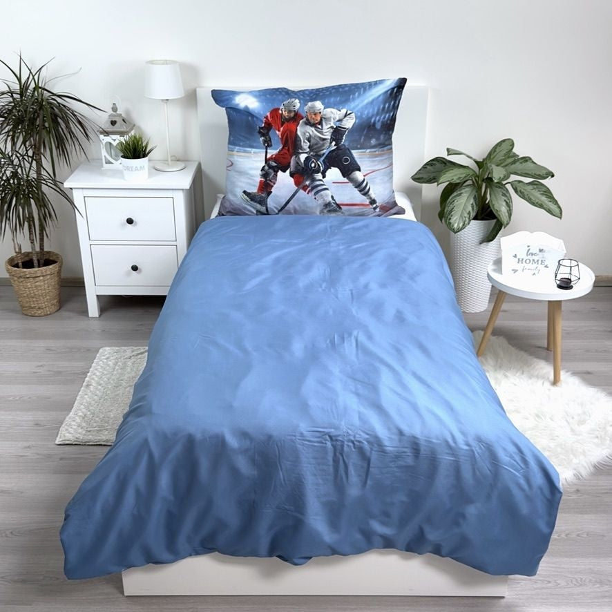 Kinderdekbedovertrek ijshockey - microvezel