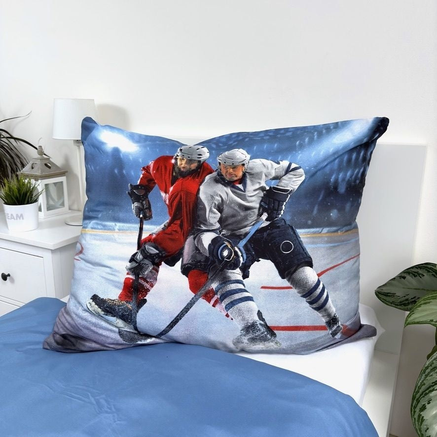 Kinderdekbedovertrek ijshockey - microvezel