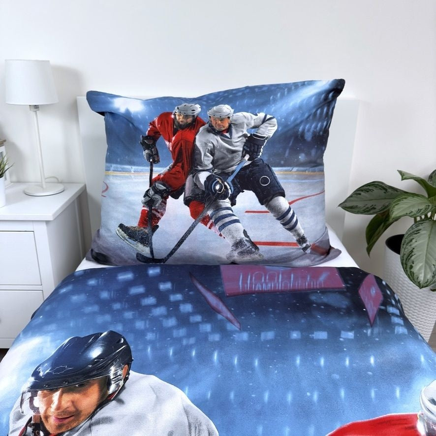 Kinderdekbedovertrek ijshockey - microvezel