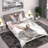 Dekbedovertrek Konijn Cute - Katoen - 1-persoons (140x200 + 70x90 cm)